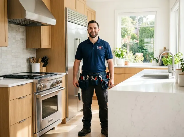 Appliance Repair Hero technician in a Arvada, CO kitchen after an appliance repair